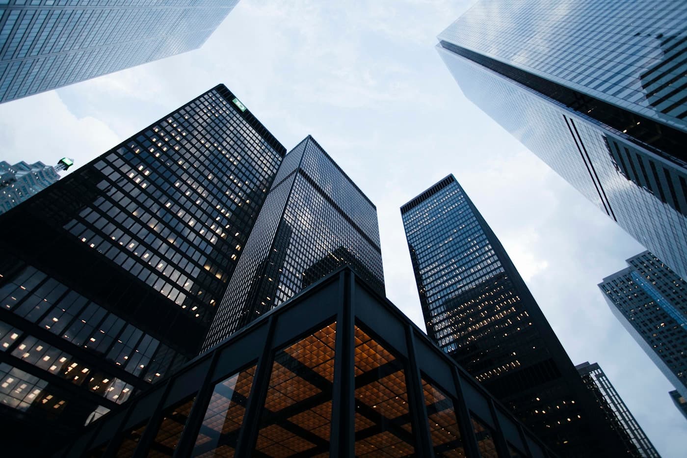 Contemporary architecture seen from below