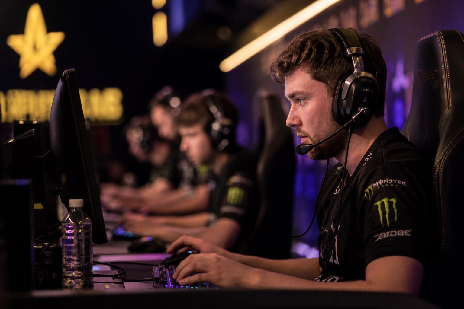 Esports and game hub interface with tournament panels